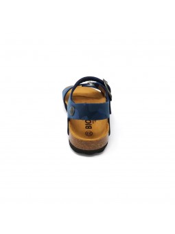 Scarpe Biostar Sandali da Bambino di colore Nabuk Militare Blu